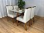 Mesa de Jantar Bali 90×90 Com 4 Cadeiras Isa – Cinamomo/Off White/Bege Veludo - Imagem 1