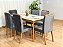 Mesa de Jantar Alegra 1.60×0.80 Com 6 Cadeiras Isa – Cinamomo/Off White/Cinza - Imagem 1