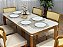 Mesa de Jantar Alegra c/Vidro 1.60×0.80 c/6 Cadeiras Fortaleza – Cinamomo/Off White/Bege Linho - Imagem 9