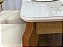 Mesa de Jantar Alegra c/Vidro 1.60×0.80 c/6 Cadeiras Fortaleza – Cinamomo/Off White/Bege Linho - Imagem 8