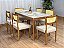 Mesa de Jantar Alegra c/Vidro 1.60×0.80 c/6 Cadeiras Fortaleza – Cinamomo/Off White/Bege Linho - Imagem 7