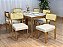 Mesa de Jantar Alegra c/Vidro 1.60×0.80 c/6 Cadeiras Fortaleza – Cinamomo/Off White/Bege Linho - Imagem 2