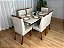 Mesa de Jantar Bali 1.60×0.80 Com 6 Cadeiras Isa – Cinamomo/Off White/Bege Veludo - Imagem 1