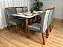 Mesa de Jantar Bali 1.60×0.80 Com 6 Cadeiras Isa – Cinamomo/Off White/Cinza Veludo - Imagem 3