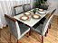 Mesa de Jantar Bali 1.60×0.80 Com 6 Cadeiras Isa – Cinamomo/Off White/Cinza Veludo - Imagem 1
