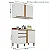 Balcão Pérola Branco/Cinamomo 2 Portas e 2 Gavetas Larg 1.20m + Aéreo Pérola 2 Portas Branco/Cinamomo Larg. 1.20m - Sallêto - Imagem 4