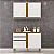 Balcão Pérola Branco/Cinamomo 2 Portas e 2 Gavetas Larg 1.20m + Aéreo Pérola 2 Portas Branco/Cinamomo Larg. 1.20m - Sallêto - Imagem 1