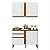 Balcão Pérola Branco/Cinamomo 2 Portas e 2 Gavetas Larg 1.20m + Aéreo Pérola 2 Portas Branco/Cinamomo Larg. 1.20m - Sallêto - Imagem 2