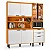 Kit Cozinha Murano Larg. 1.82m Freijó/Off White 7 Portas 2 Gavetas e Iluminação em LED - Poliman - Imagem 3