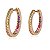 Brinco Argola Banho em Ouro 18K Oval 15mm com Cravação Interna Rainbow - Imagem 1