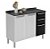 BALCAO ITATIAIA TRIPLO 3P 2G C/ TAMPO LUCE IG3G2 105 BRANCO / PRETO 1106 - Imagem 1