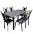 CJ MESA 6C SERRA TUBOS BELGICA NEW GRANITO 140X75 PRIMAVERA PRETO/PRATA PRETO MARTELADO - Imagem 1
