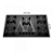FOGAO 5B ATLAS COOKTOP UTOP MESA VIDRO ESMALTADO VP GAS PRETO - Imagem 2