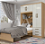 ROUPEIRO 4P. ABRIR 3G C/ CAMA MX LISBOA CASTANHO/OFF WHITE - Imagem 1