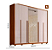 Guarda-roupa Casal com Espelho 6 Portas 6 Gavetas Caemmun Quintus Lux Cor Freijo/ Off Whit 100%MDF - Imagem 1