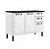 BALCAO ITATIAIA TRIPLO 3P 2G C/ TAMPO NEW PREMIUM 120CM BRANCO 1852 - Imagem 1