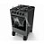 FOGAO 4B BRASLAR CARINA GLASS MESA VIDRO TITANIUM - Imagem 1