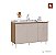 Balcão 1.20 3 Portas 1 Gaveta S/ Tampo Damasco/Off White A434 – Poquema - Imagem 1