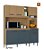 Kit Cozinha Barbara 06 Portas 1.60Cm Damasco /Ripado/cinza – Poquema - Imagem 1