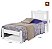 Cama Solteiro Munique 103x93x197 C or Branco GABRIELLI MÓVEIS - Imagem 2