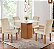 Mesa Dakota 90×90 Tampo Vidro C/4 Cadeiras Napoles Cinamomo/Off White/Bege - Imagem 1