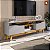 Rack Ilha bela Largura:180 Cor Off White/Cinamomo 65 Polegadas 2 Portas Pés madeira Bechara - Imagem 1
