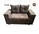 Sofa Pop Bela 2 / Lugares Cor Marrom – almofadas soltas Pés em Madeira - Imagem 1
