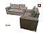 Sofa Pop Bela 2 /3 Lugares Cor Marrom – almofadas soltas Pés em Madeira - Imagem 1