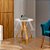 MESA LATERAL JA INOVARE C/VIDRO NATURE/OFF WHITE - Imagem 1