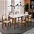 CJ MESA 6C DOBUE SAFIRA 160X90 C/VIDRO CAD SAFIRA IMBUIA/BRANCO OFF/AREIA LINHO - Imagem 1