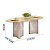 MESA DJ LIZ 218X108 TAMPO ORGANICO C/VIDRO OFF WHITE/DOURADO - Imagem 2