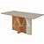 MESA LOPAS ASTRID 160X80 CANT.COPO C/VIDRO AMENDOA CLEAN/OFF WHITE - Imagem 1