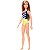 Boneca Barbie Moda Praia Loira  - Maiô amarelo com Listras - GHH38 -  Mattel - Imagem 1