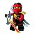 Boneco Block Heroes - Mini Ninja Kazan Mestre do Fogo - BL587 Polibrinq - Imagem 1