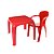 Conjunto Mesa e Cadeira Infantil Lisa - Vermelho - 47/148- Usual Utilidades - Imagem 1
