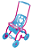 Carrinho de Boneca - Baby Car Princesa Azul - BCP130 - Brinquemix - Imagem 1