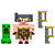 Minecraft - Figura Articulada - Creeper Vs Piglin Bruiser  - GYR98 - Mattel - Imagem 1