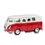 Carro Coleção 1:34-39 Clássicos Welly - 1963 Volkwagen Bus T1 Kombi Vermelho - DMC6513 - Dm Toys - Imagem 2