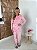 Pijama Fleece Vegano 100% Algodão Rosa Com Florzinha - Imagem 2