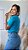 TSHIRT FEMININA BÁSICA GOLA ALTA- AZUL TURQUESA - Imagem 4