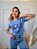 TSHIRT NO ALGODÃO GOLA NA RIBANA STITCH FAMILY - AZUL JEANS - Imagem 2