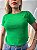 TSHIRT NO ALGODÃO GOLA NA RIBANA TOTAL PÉROLAS - VERDE BANDEIRA - Imagem 1