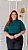 TSHIRT PLUS SIZE BÁSICA GOLA ALTA- VERDE ESMERALDA - Imagem 2