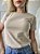 TSHIRT NO ALGODÃO LISA GOLA NA RIBANA - NUDE - Imagem 1