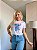 TSHIRT NO ALGODÃO GOLA NA RIBANA STITCH CORAÇÃO- BRANCA - Imagem 3