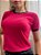 TSHIRT NO ALGODÃO BICOLOR - ROSA PINK C/ PRETO - Imagem 1