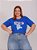 TSHIRT NO ALGODÃO PLUS SIZE BORDADA STITCH CORAÇÃO -AZUL BIC - Imagem 3