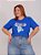 TSHIRT NO ALGODÃO PLUS SIZE BORDADA STITCH CORAÇÃO -AZUL BIC - Imagem 2