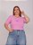 TSHIRT NO ALGODÃO PLUS SIZE KEEP THE SMILE ON- ROSA BEBÊ - Imagem 3