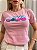 TSHIRT NO ALGODÃO GOLA NA RIBANA STITCH LOVE -ROSA BEBÊ - Imagem 1